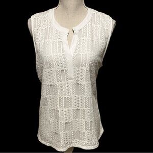 Jones New York Cream Sleeveless Top